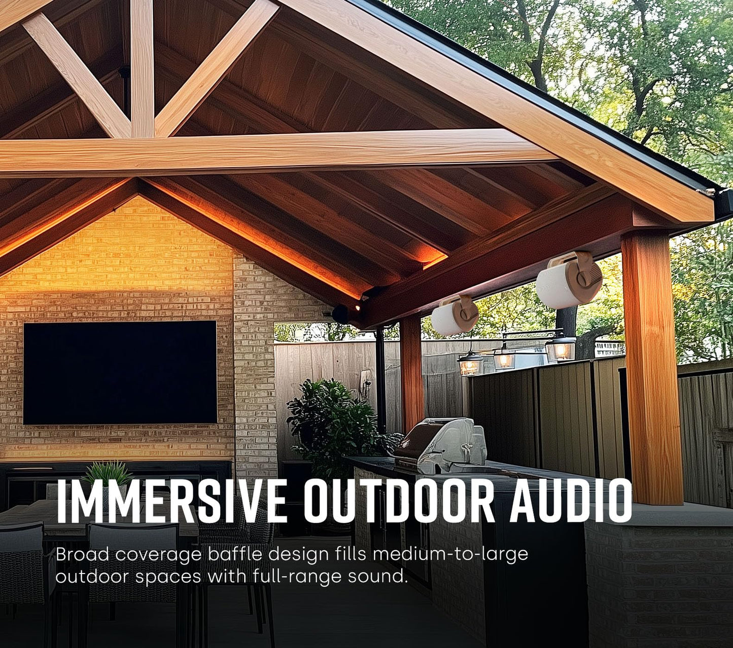 Polk Audio Atrium 6 Outdoor All-Weather Speakers with Bass Reflex Enclosure (Pair, Black), Broad Sound Coverage, Speed-Lock Mounting System Polk Audio