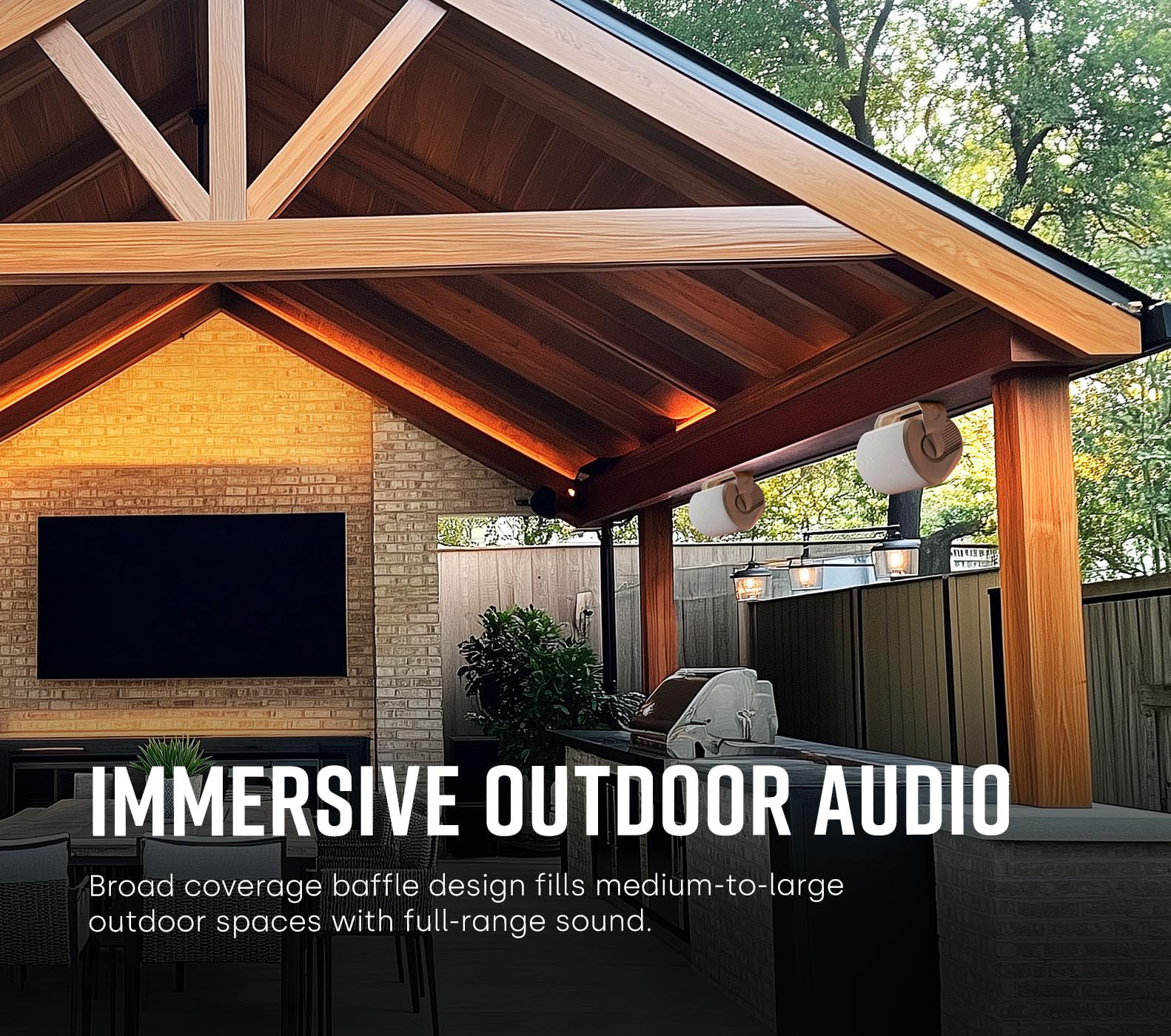 Polk Audio Atrium 6 Outdoor All-Weather Speakers with Bass Reflex Enclosure (Pair, Black), Broad Sound Coverage, Speed-Lock Mounting System Polk Audio