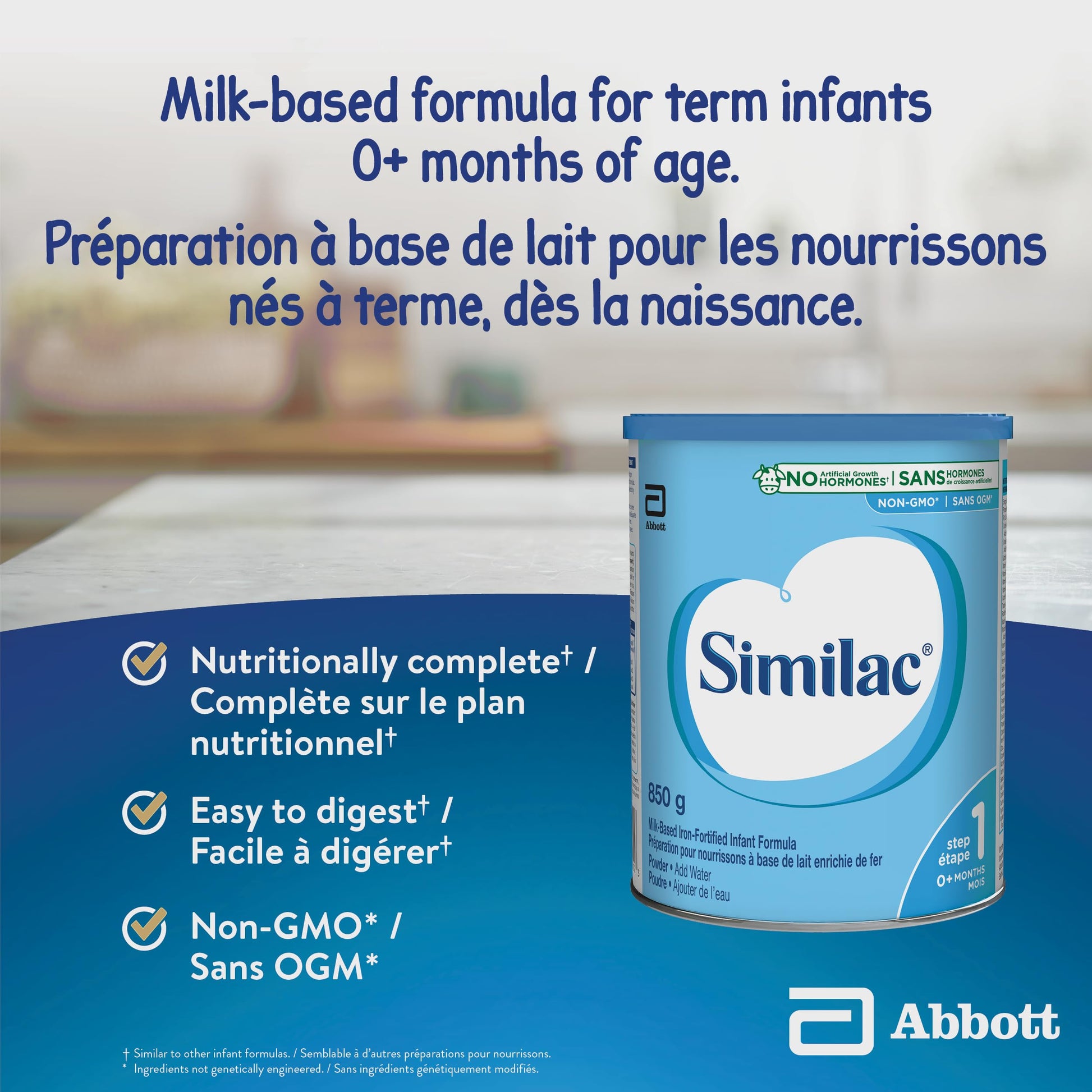 Similac Step 1 Non-GMO Infant Formula Powder, 850g, Birth and Beyond