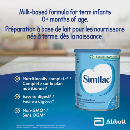 Similac Step 1 Non-GMO Infant Formula Powder, 850g, Birth and Beyond