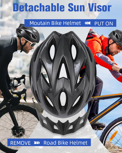 Zacro Bike Helmet Adult Men Women - CPSC Safety Certified Lightweight Bicycle Helmet with Detachable Sun Visor, Mountain Bike Helmet Suitable for Men Women Adults Youth