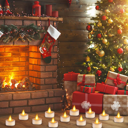 cimetech 24PCs Led Tea Lights with Timer, Electric Flickering Flameless Candles Battery Operated Led Candle Tealights with Remote Control for Halloween Decor & Christmas Decorations 🍁 All In One Marketplace Canada