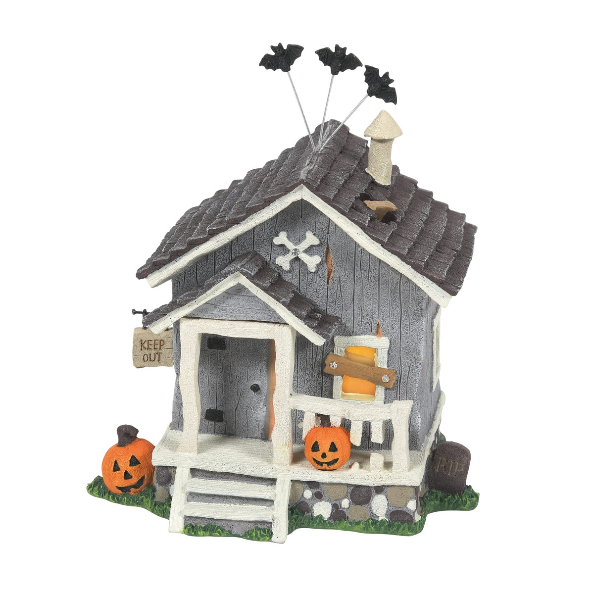Enesco Tails with Heart Halloween Haunted Shack Figurine, 4.84 Inch, Multicolor