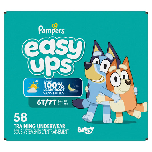 Pampers Easy Ups Training Underwear Boys Size 8 6T-7T, 58 Count