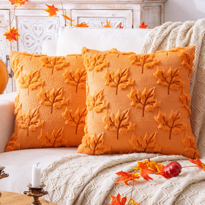 AQOTHES Maple Leaf Fall Orange Throw Pillow Covers 18x18 Inch Set of 2 🍁 All In One Marketplace Canada