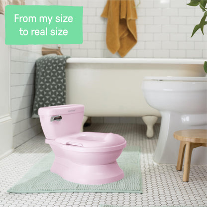 Summer by Ingenuity My Size Potty Pro in Pink, Infant Potty Training Toilet, Lifelike Flushing Sound, For Ages 18 Months, Up to 50 Pounds