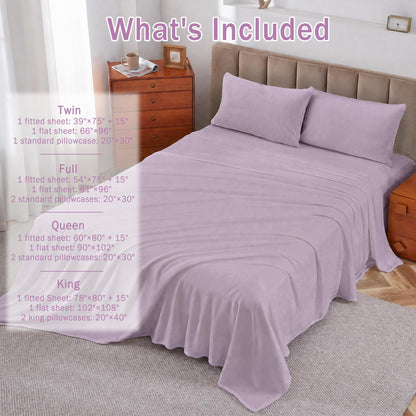 Softan Fleece Sheets, Soft as Flannel, Queen, Lavender 🍁 All In One Marketplace Canada