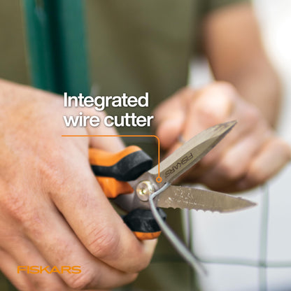 Fiskars Pruning Shears for Gardening, Multipurpose 8" Garden Shears with Sheath and SoftGrip Handle, Great for Cutting Nursery Pots, Bags, and Wire 🍁 All In One Marketplace Canada