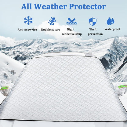 Car Windshield Snow Cover for Ice and Snow 80 * 51 inch Large Winter Frost Guard Thickness Ice Snow Protector Covers with Side Mirrors Covers Waterproof Windproof Dust Cover in All Weather XL 🍁 All In One Marketplace Canada