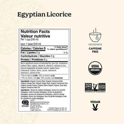 Yogi Egyptian Licorice Tea (6 Pack) - Organic Herbal Blend with Cinnamon, Cardamom & Clove - 96 Tea Bags