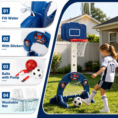 Hogaruly Toddler Basketball Hoop, Indoor Basketball Net for Kids with Soccer Goal, Golf Game, Adjustable Height Kids Basketball Hoop Christmas Birthday Gifts for 3-8 Years Old Boys and Girls 🍁 All In One Marketplace Canada