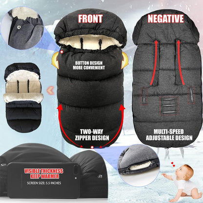 KERHAND Waterproof Winter Stroller Footmuff & Warm Bunting Bag 🍁 All In One Marketplace Canada
