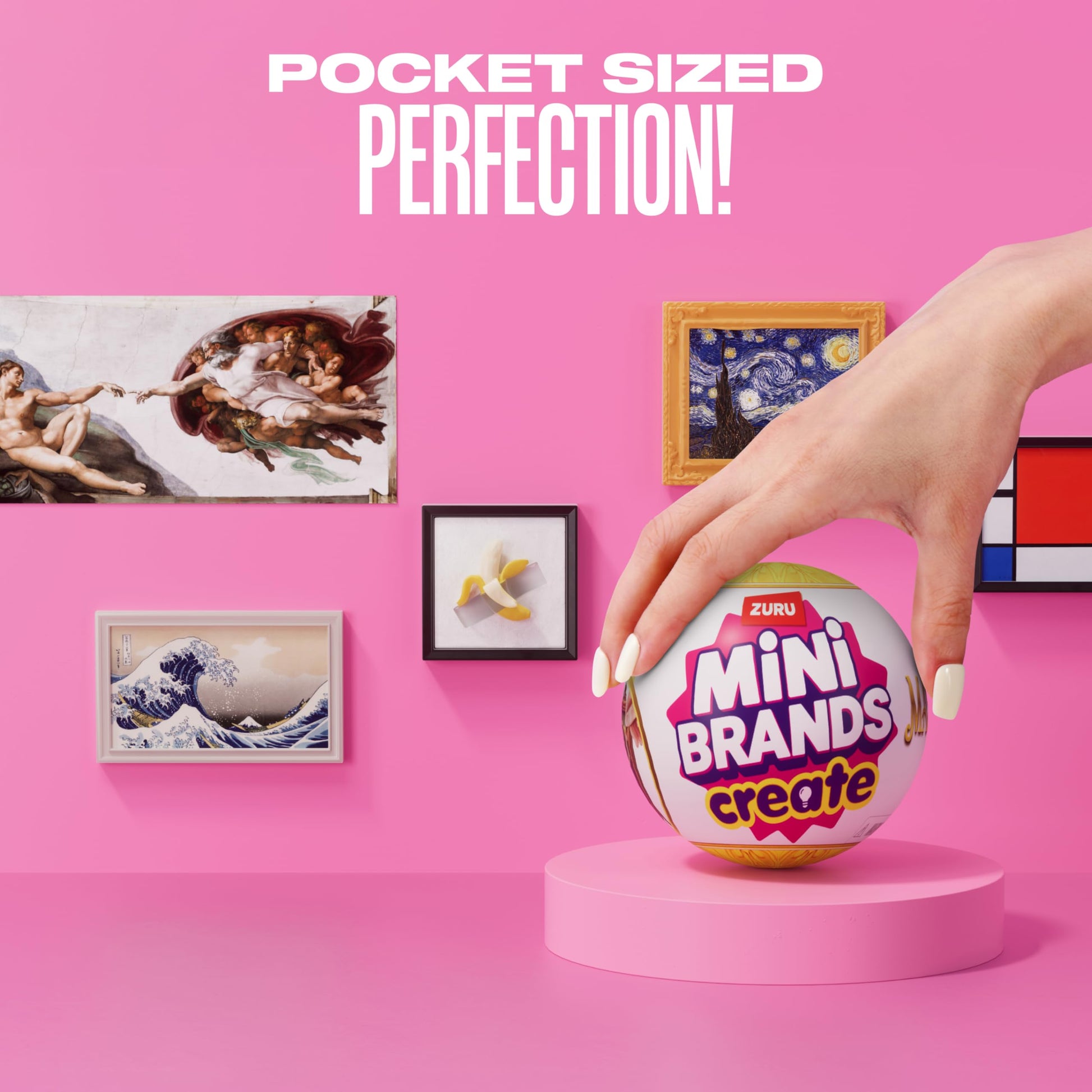Mini Brands Create Mini Masterpieces Series 1, Capsule 2 Pack by ZURU, Real Miniature Masterpiece Creations Collectible Toy, Capsules of Mystery Famous Mini Artworks Mini Brands