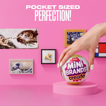 Mini Brands Create Mini Masterpieces Series 1, Capsule 2 Pack by ZURU, Real Miniature Masterpiece Creations Collectible Toy, Capsules of Mystery Famous Mini Artworks Mini Brands