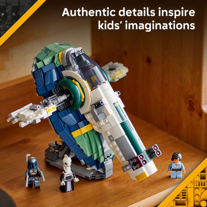 LEGO Star Wars: Attack of The Clones Jango Fett's Starship Building Toy - Pretend Play Set for Boys & Girls, Ages 9+ - Collectible Model Kit & Kids Room Decor - Gift for Birthdays - 75433 LEGO