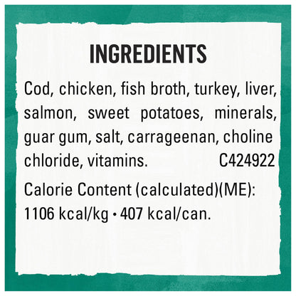 Beyond Natural Wet Dog Food, Alaskan Cod, Salmon & Sweet Potato Ground Entree - 368 g Can (12 Pack) Beyond