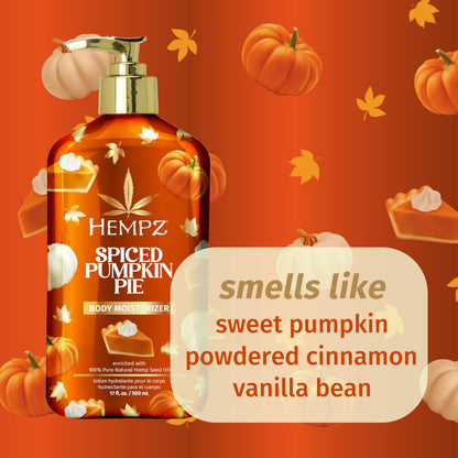 Hempz Spiced Pumpkin Pie Body Moisturizer, Body Lotion, Fall Skin Care for Men & Women, Limted Edition, 17 fl.oz.