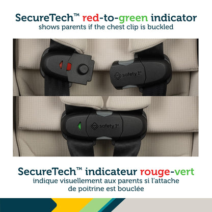 Safety 1st EverSlim 4-in-1 Convertible All-in-One Car Seat, infant to toddler, rear and forward facing, booster mode, backless booster, Fits 3 across, Washable seat, Birth to 10 years, Dunes Edge 🍁 All In One Marketplace Canada