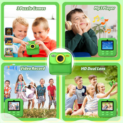 Upgrade Kids Camera Instant Print for Boys and Girls, 1080P HD Dual-Lens Selfie Digital Camera with Print Paper & 32G Card, Christmas Birthday Gifts Toys for Toddler and Teenagers Age 3-16 Years Old 🍁 All In One Marketplace Canada