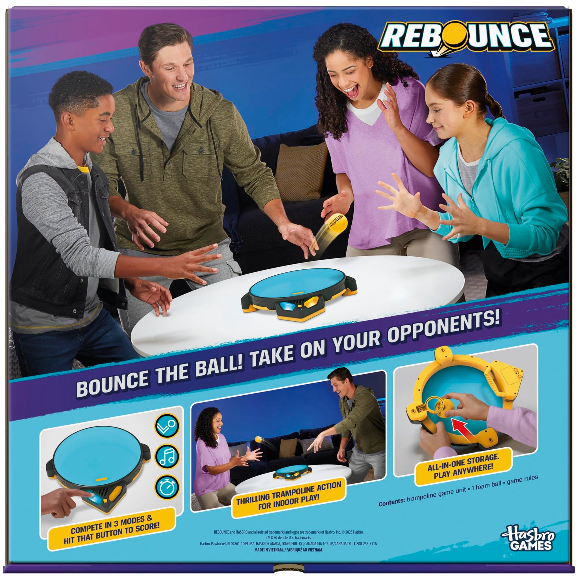 Rebounce Game | Indoor and Outdoor Electronic Action Game for Kids, Teens, and Adults | Ages 8+ | 2 to 6 Players | 10 Mins. | Family Travel Games (English Version) 🍁 All In One Marketplace Canada Hasbro Gaming