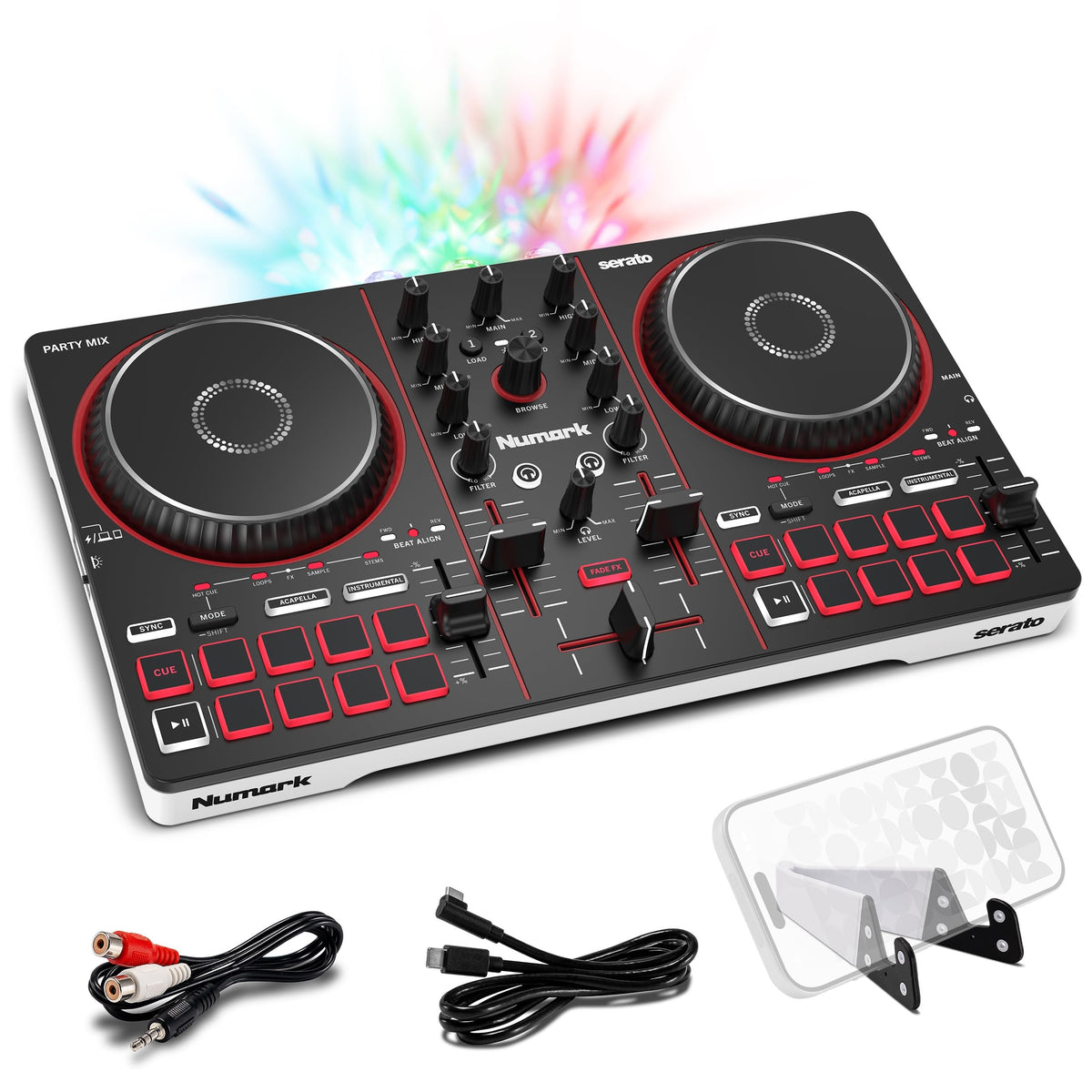 Numark Party Mix III Bluetooth DJ Controller with Built-in Lights