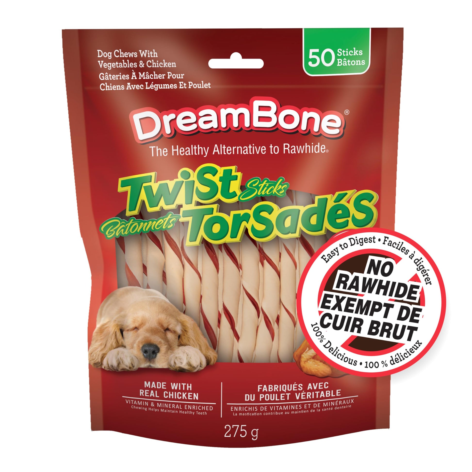 DreamBone Chicken Twist Stick 50ct, 10oz, 275g DreamBone