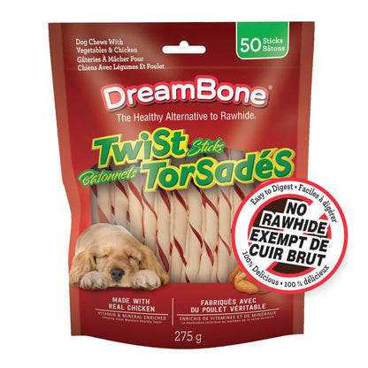 DreamBone Chicken Twist Stick 50ct, 10oz, 275g DreamBone