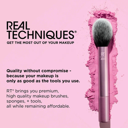 Real Techniques Face Base Makeup Brush Kit, For Concealer, Foundation, & Contour, Works With Liquid, Cream & Powder Products, For Blending & Buffing, Makeup Brush Set for Sculpting, 4 Piece Set