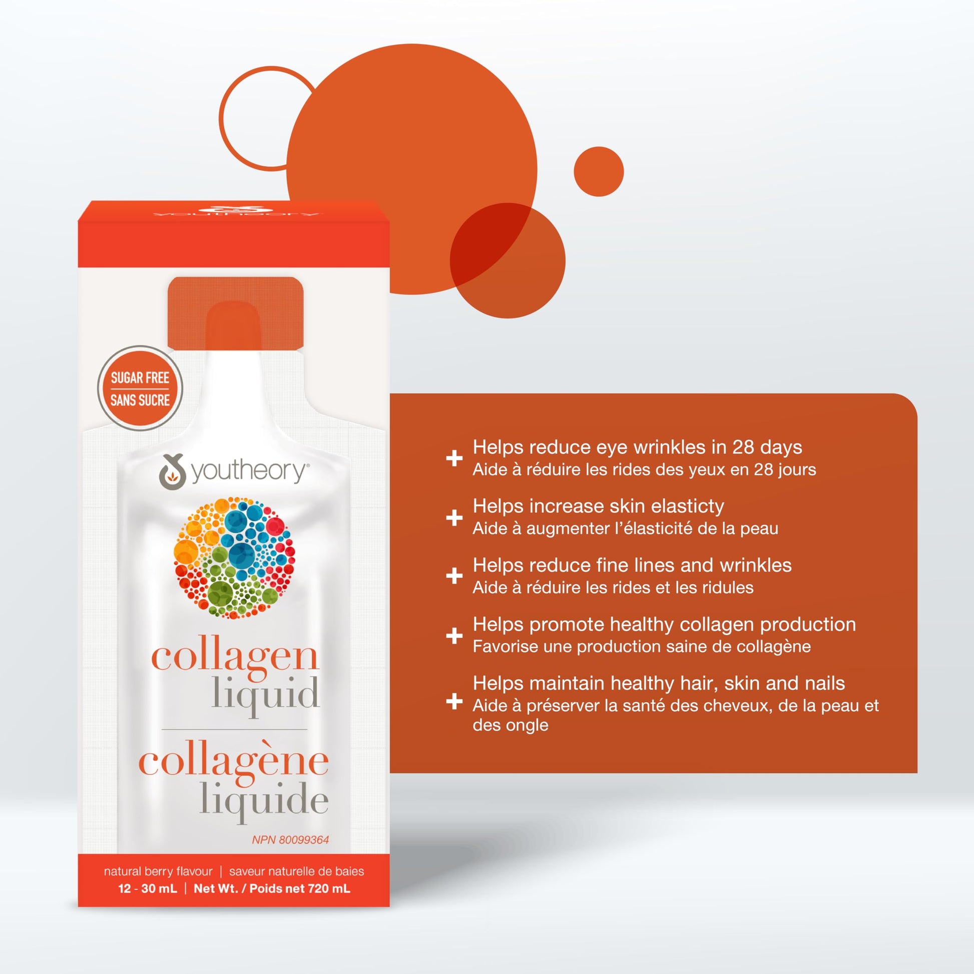 Youtheory Collagen Liquid Natural Berry Flavour, 12 Single Serving Packets, Hydrolyzed Collagen. Supports Hair, Skin, and Nails. Helps Reduce Fine Lines and Eye Wrinkles in 28 Days - Available at All In One Marketplace Canada