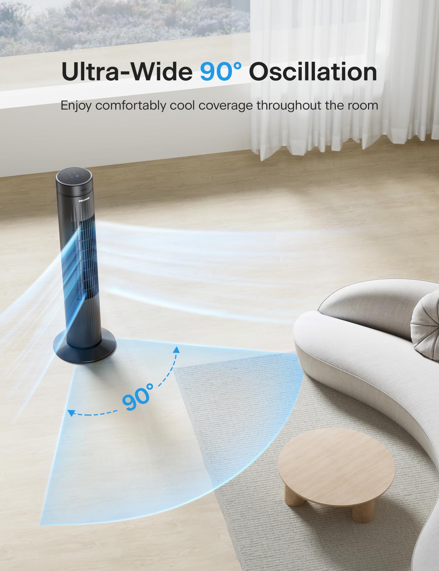 Pelonis 30-Inch Oscillating Tower Fan for Bedroom – Quiet 3-Speed Fan with Remote Control, 7-Hour Timer, 37dB Ultra-Quiet Operation – ETL Certified, Black 🍁 All In One Marketplace Canada