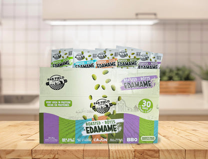 Urbani Far Field Roasted Edamame Variety Pack - 30 x 26g Bags, 11g Protein Per Serving