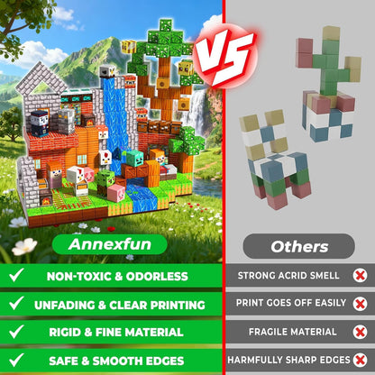 300 PCS Magnetic Blocks Jumbo Forest Castle - Cute Fun Magnetic Building Blocks,Magnet Cubes Stacking Magnet Kids Sensory Toy for Kids 3-5 6-7 8-12 Boys Girls Christmas Birthday Sensory Stacking Toys 🍁 All In One Marketplace Canada