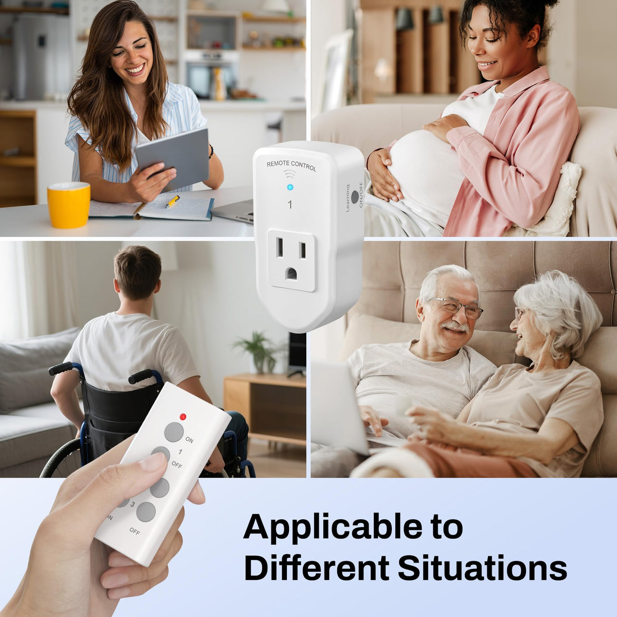 BN-LINK Wireless Remote Control Electrical Outlet Switch for Lights, Fans, Christmas Lights, Small Appliance, Long Range White (Learning Code, 3Rx-1Tx) 1200W/10A 🍁 All In One Marketplace Canada