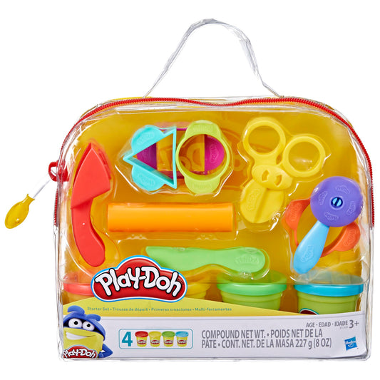 Play-Doh Starter Set 9-Piece Kit with Storage Tote & 4 Modeling Compound Cans, Arts and Crafts Toys for Kids 3 Years & Up, Preschool Toys - Available at All In One Marketplace Canada