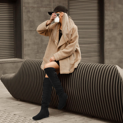 DREAM PAIRS Women's Over the Knee Thigh High Riding Boots,Black,8 🍁 All In One Marketplace Canada