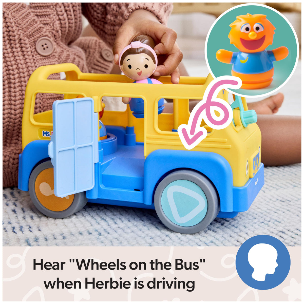 Ms. Rachel Official My First Learning Electronic School Bus with 2 Figures, Music & Sounds, Educational Toys & Toddler Toys for Girls & Boys Ages 1-3+