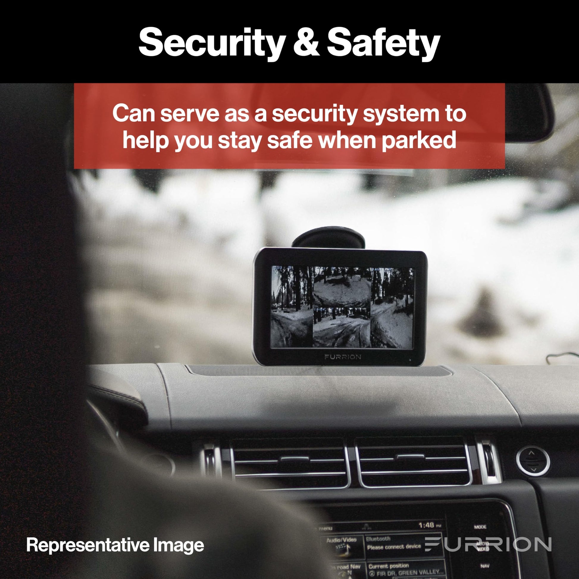 Furrion Vision S Wireless RV Backup Camera System with 4.3-Inch Monitor, 1 Rear Sharkfin Doorway Security, Infrared Night Vision, Wide-Angle View, Hi-Res, Waterproof - FOS43TASF Furrion