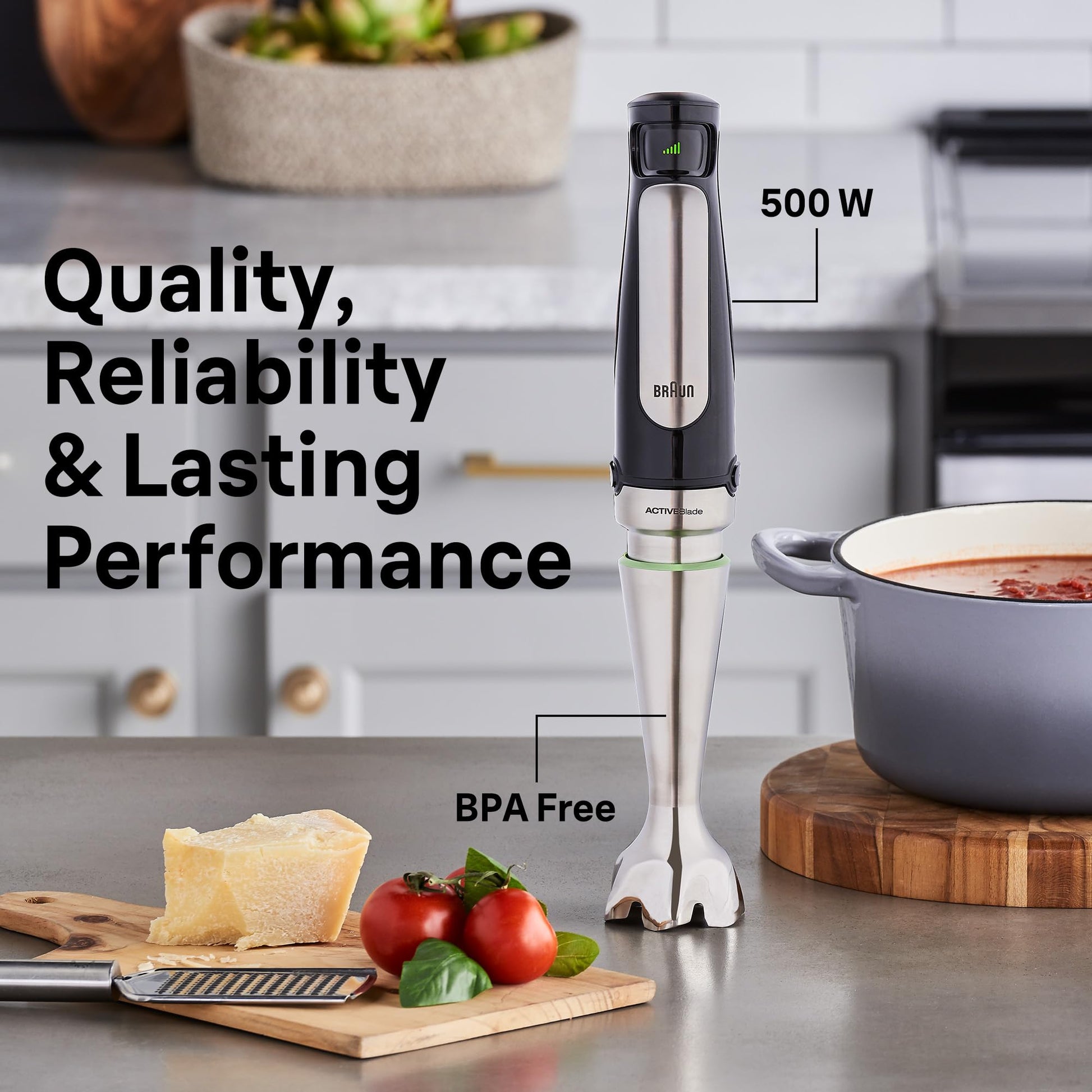 Braun MultiQuick 7 3-in-1 Immersion Blender with Food Processor – Powerful Handheld Electric Stick Blender - Emulsifier for Chopping, Beating & Whisking - Ideal for Soup, Puree, Smoothies & More - Available at All In One Marketplace Canada