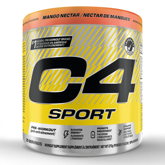 Cellucor C4 Sport Pre Workout Powder - Preworkout Energy with Creatine, Beta-Alanine, and 135mg Caffeine - NSF Certified for Sport - Mango Nectar, 30 Servings
