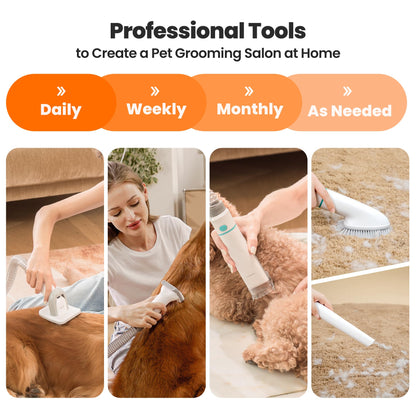Neakasa P1 Pro Pet Grooming Kit & Vacuum Suction 99% Pet Hair, Professional Grooming Clippers with 5 Proven Grooming Tools for Dogs Cats and Other Animals
