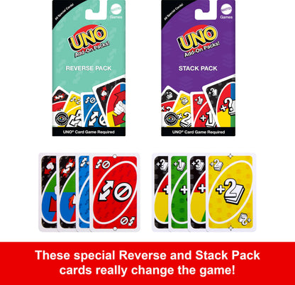 Jeu de cartes UNO Mattel Games avec 2 paquets d'extension et une boîte de rangement en métal