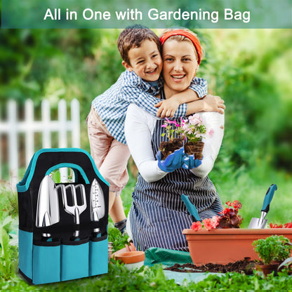 Kynup Gardening Tools 7-Piece, Heavy Duty Garden Tools Set with Non-Slip Ergonomic Handle, Repotting Mat, Rust-Proof, Gardening Hand Tools with Handbags and Gloves, Gardening Gifts for Women and Men - Available at All In One Marketplace Canada