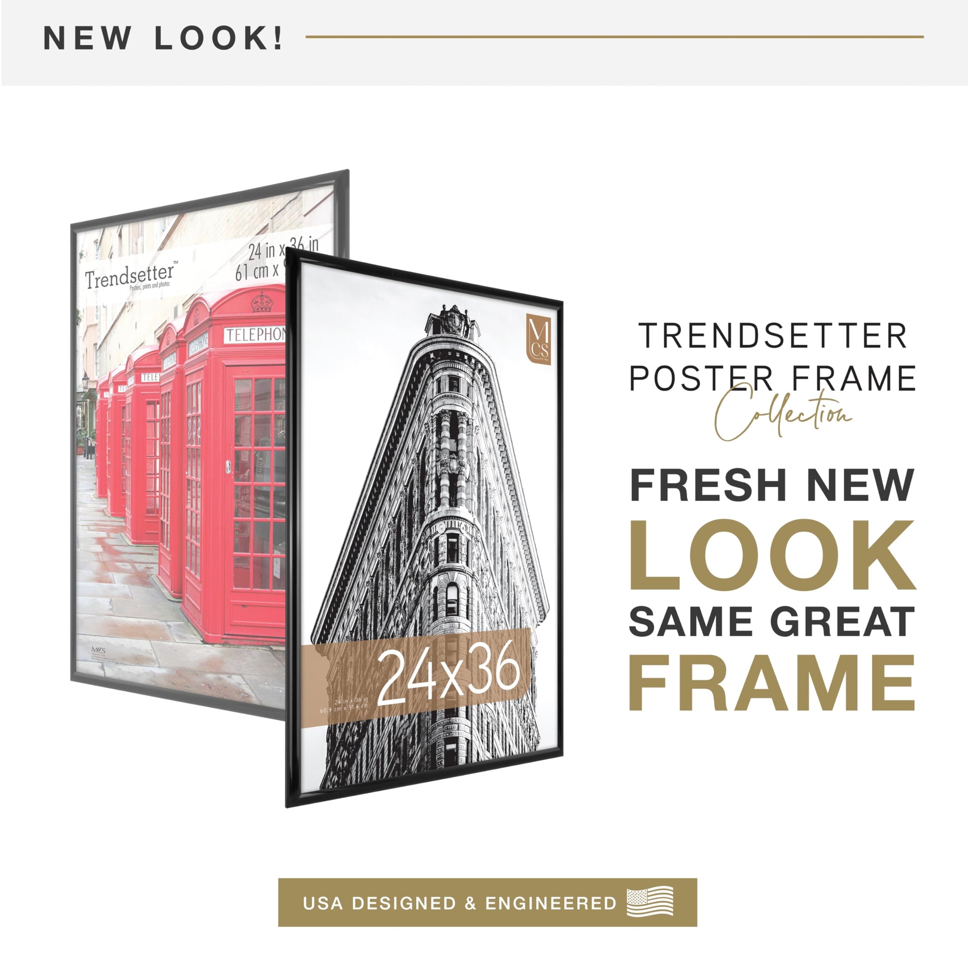 MCS 65549 Trendsetter Poster Frame, 24 by 36-Inch, Black MCS