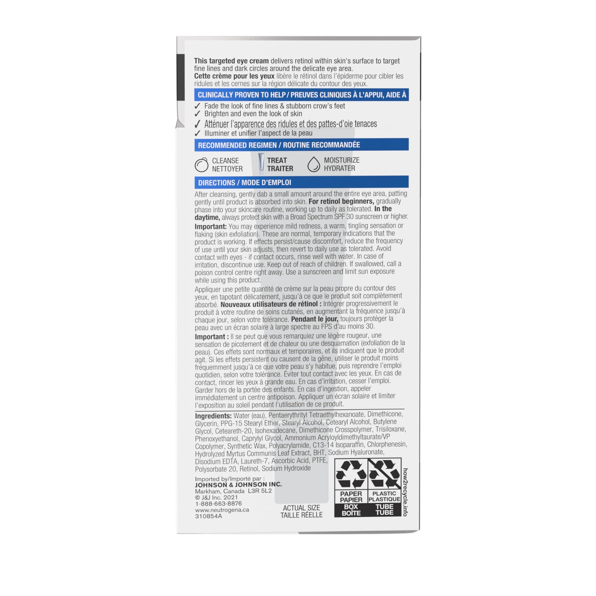 Neutrogena Rapid Wrinkle Repair Regenerating Cream - Retinol Face & Eye Moisturizer - Hyaluronic Acid Serum - 14 mL Neutrogena
