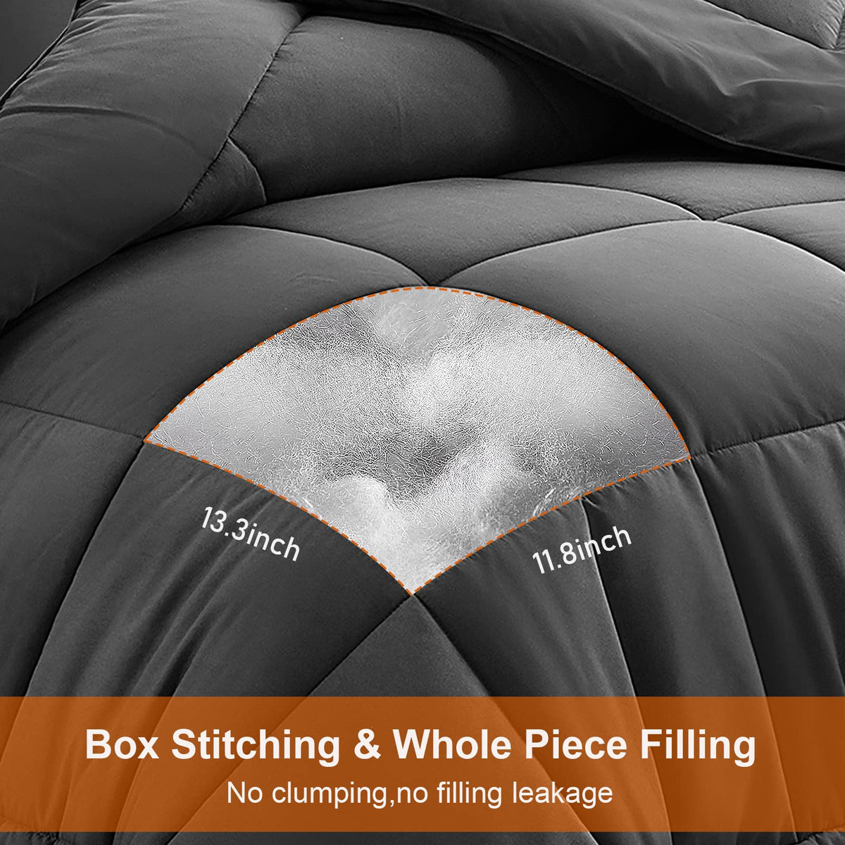 All Season Queen Comforter Set 3 PCs Soft Quilted Down Alternative Comforter+2 Pillow Shams with Corner Tabs,Winter Summer Warm Fluffy,Machine Washable (Queen, Grey) 🍁 All In One Marketplace Canada