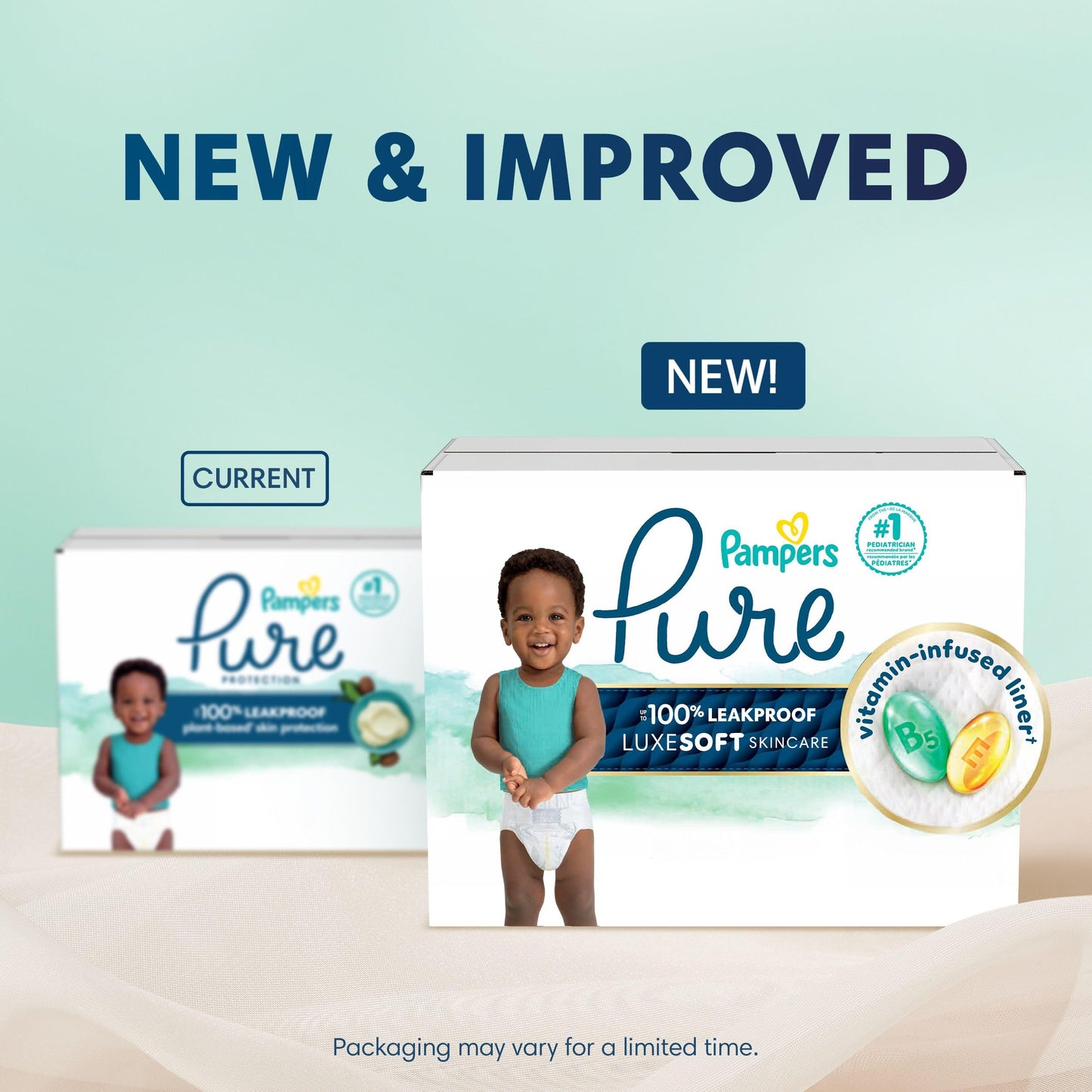 Pampers Pure Baby Diapers, Size 3, Up to 100% Leakproof, Premium Hypoallergenic Soft Diapers, 1 Pack (Count of 66) 🍁 All In One Marketplace Canada