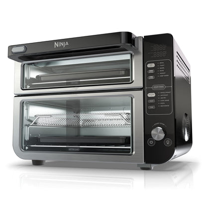 Ninja 12-in-1 Double Oven with FlexDoor, Rapid Top, Convection & Air Fry Bottom, Roast, Toast, Pizza, Stainless, DCT401C