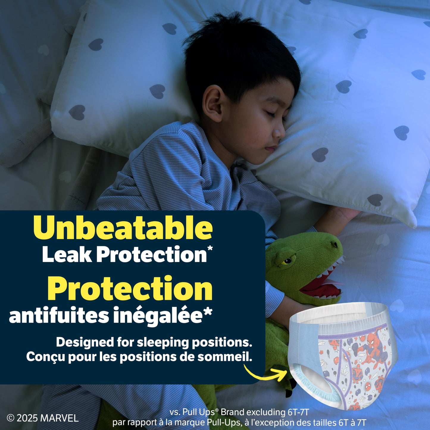 Sous-vêtements de nuit GoodNites pour garçons, TP, 44 unités, résistants à l'eau, 3-5 ans