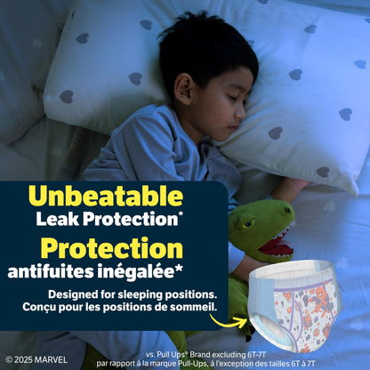 Sous-vêtements de nuit GoodNites pour garçons, TP, 44 unités, résistants à l'eau, 3-5 ans
