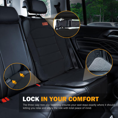 Car Seat Protector for Child Car Seat, Siivton Carseat Seat Protectors for Leather and Fabric Seats, with Mesh Pockets, Non-Slip Backing, Carseat Protectors for Vehicles (One Pack, Black)